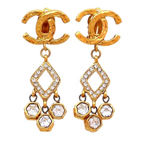 buy chanel logo earrings|genuine chanel earrings.